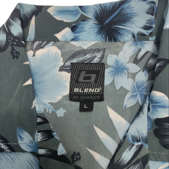 Blend Of America Men's Size L Hawaiian Shirt Floral Tropical Fresh - Picture 4 of 5